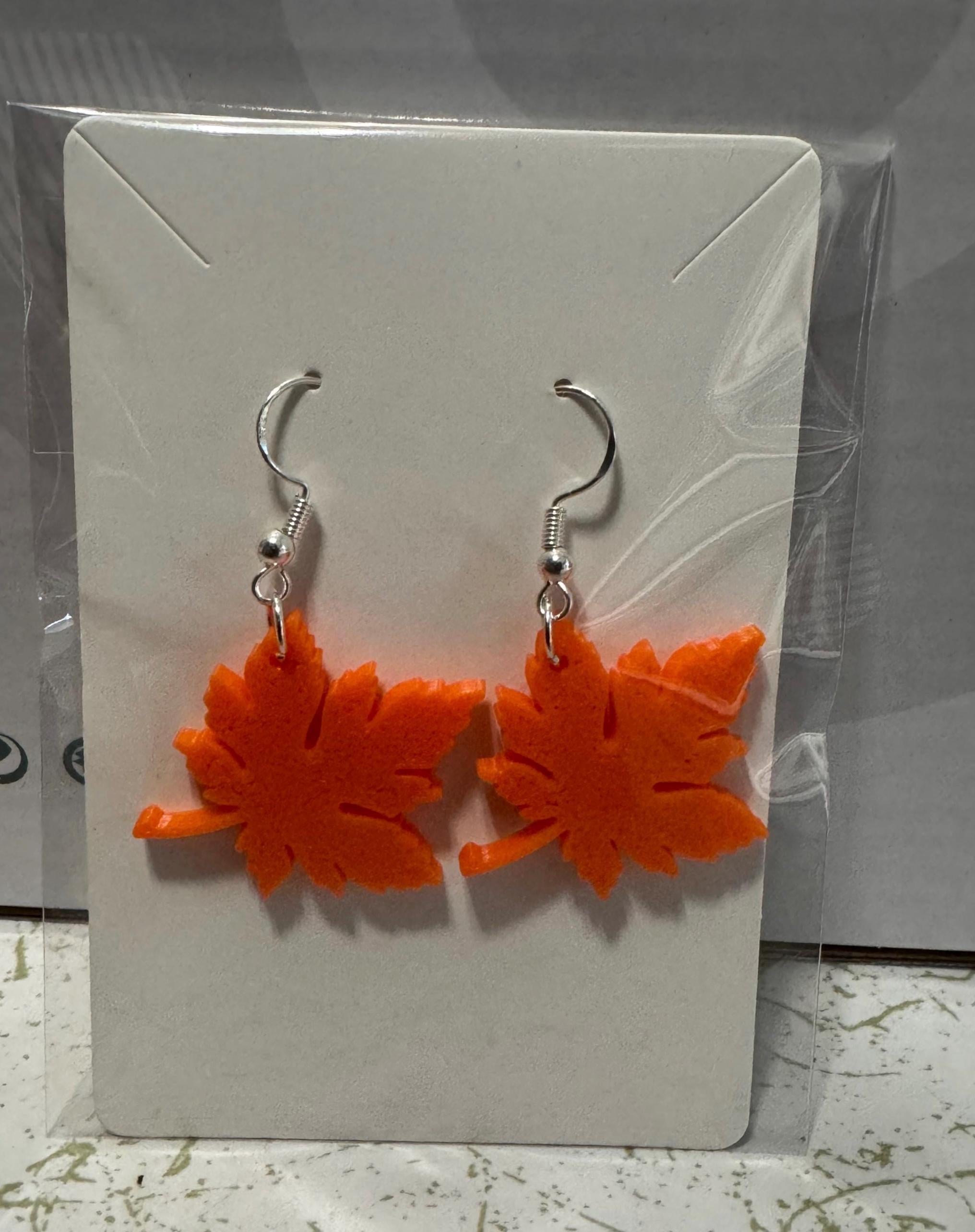 Fall Leaf Earrings (orange or black)