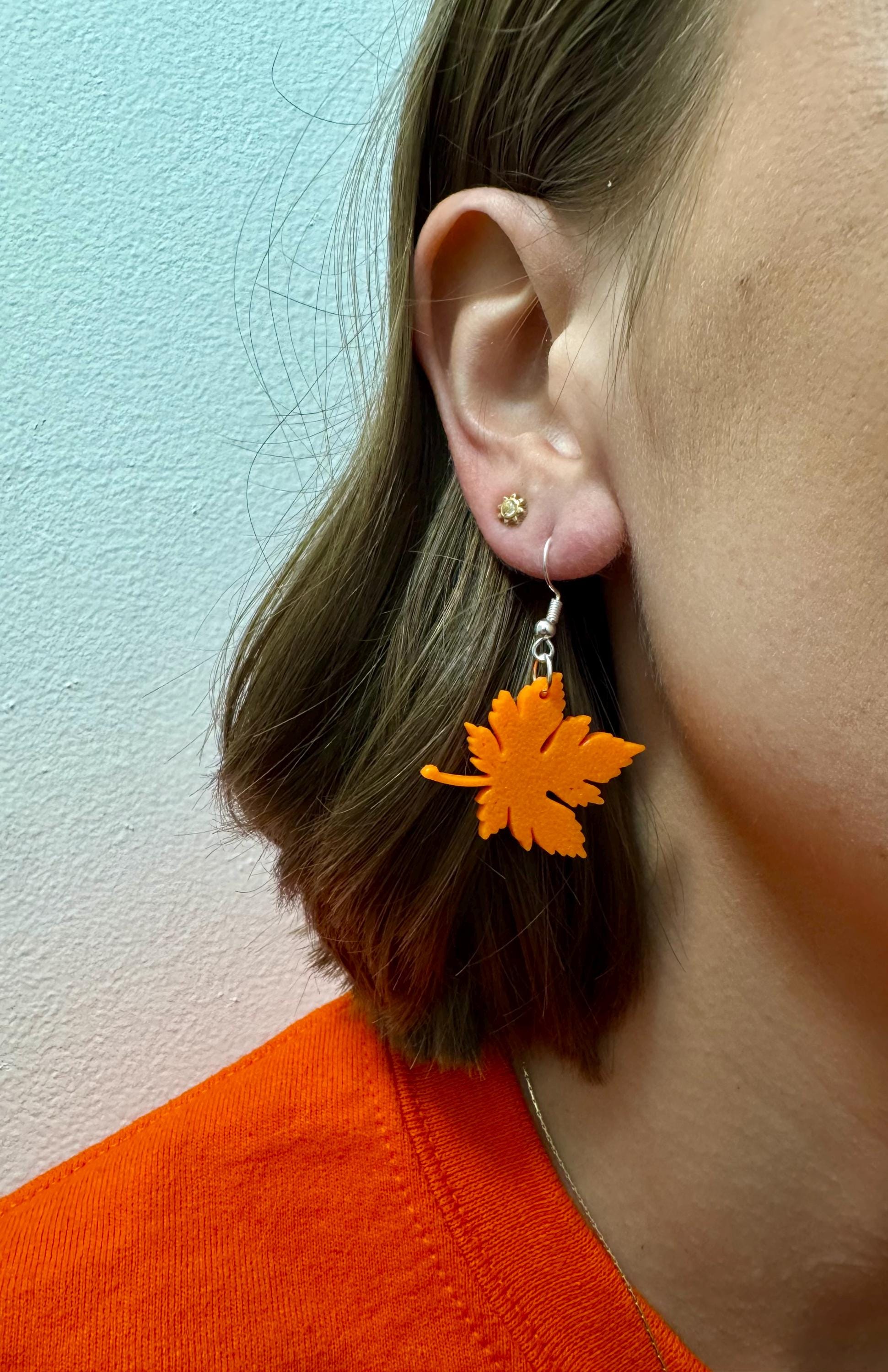 Fall Leaf Earrings (orange or black)