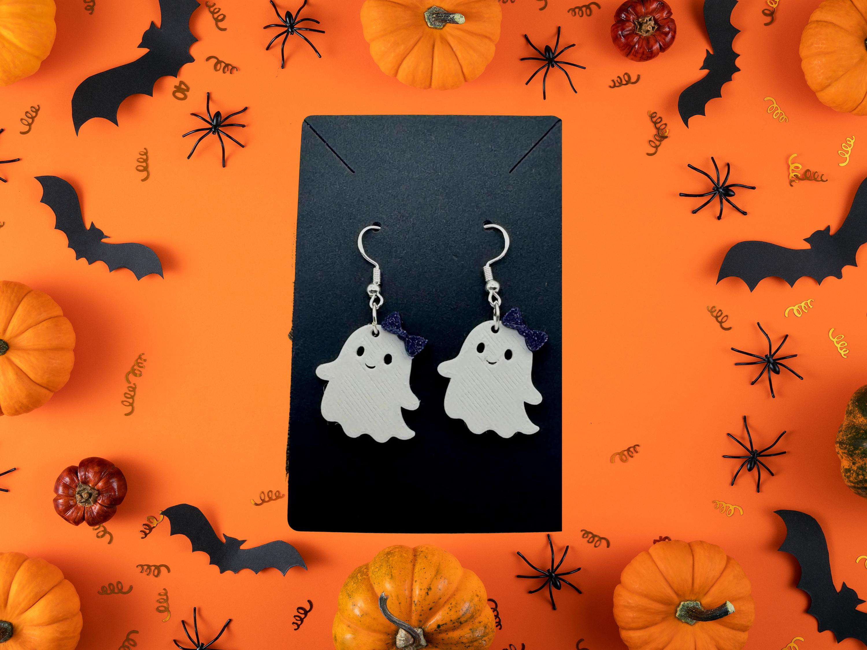 Cute Ghosts with Bows Earrings